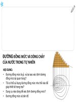 ĐƯỜNG ĐỒNG MỨC VÀ DÒNG CHẢY CỦA NƯỚC TRONG TỰ NHIÊN