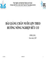 BÀI GIẢNG CHĂN NUÔI LỢN THEO HƯỚNG NÔNG NGHIỆP HỮU CƠ