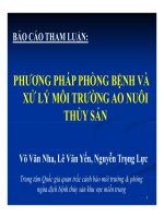 phương pháp phòng bệnh và xử lý môi trường ao nuôi thủy sản