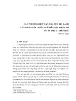 CÁC PHƯƠNG DIỆN VĂN HÓA CỦA ĐỊA DANH CÓ NGUỒN GỐC NGÔN NGỮ DÂN TỘC THIỂU SỐ Ở TÂY THỪA THIÊN HUẾ