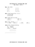 Bộ đề thi  Học kỳ I