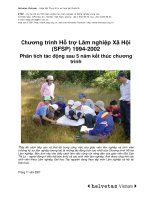 Chương trình Hỗ trợ Lâm nghiệp Xã Hội (SFSP) 1994-2002 Phân tích tác động sau 5 năm kết thúc chương trình