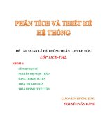 ĐỀ TÀI  QUẢN LÝ HỆ THỐNG QUÁN COFFEE MỘC