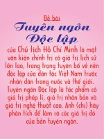 Anh-chị hãy phân tích để làm rõ các giá trị trong bản Tuyên ngôn độc lập