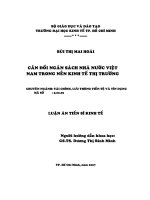 đề tài cân đối ngân sách nhà nước việt nam trong nền kinh tế thị trường