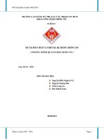 ĐỀ TÀI PHÂN TÍCH VÀ THIẾT KẾ HỆ THỐNG THÔNG TIN CHƢƠNG TRÌNH QUẢN LÍ HỌC SINH CẤP 3