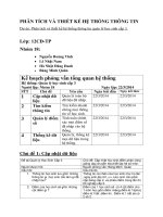 Phân tích và thiết kế hệ thống thông tin quản lý học sinh cấp 3.