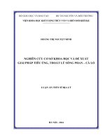 nghiên cứu cơ sở khoa học và đề xuất giải pháp tiêu úng, thoát lũ sông phan cà lồ