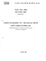 PHÒNG THÍ NGHIỆM Y TẾ YÊU CẦU CỤ THỂ VỀ CHẤT LƯỢNG VÀ NĂNG LỰC