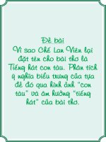 Phân tích ý nghĩa biểu trưng của tựa đề qua hình ảnh con tàu và âm hưởng tiếng hát của bài thơ