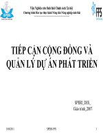 TIẾP CẬN CỘNG ĐỒNG VÀ QUẢN LÝ DỰ ÁN PHÁT TRIỂN