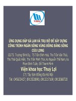 ỨNG D ỤNG ĐẬP XÀ LAN VÀ TR Ụ ĐỠ ĐỂ XÂY D ỰNG C ÔNG TR ÌNH NG ĂN S ÔNG V ÙNG ĐỒNG B ẰNG S ÔNG C ỬU LONG