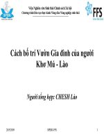 Cách bố trí Vườn Gia đình của người Khơ Mú - Lào