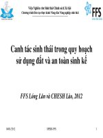 Canh tác sinh thái trong quy hoạch sử dụng đất và an toàn sinh kế