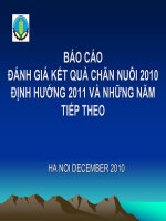 BÁO CÁO ĐÁNH GIÁ K ẾT QU Ả CH ĂN NUÔI 2010 ĐỊNH HƯỚNG 2011 VÀ NH ỮNG N ĂM TI ẾP THEO