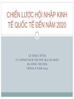 CHIẾN LƯỢC HỘI NHẬP KINH TẾ QUỐC TẾ ĐẾN NĂM 2020