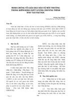 MINH CHỨNG VỀ GIÁO DỤC BẢO VỆ MÔI TRƯỜNG TRONG KIỂM ĐỊNH CHẤT LƯỢNG CHƯƠNG TRÌNH ĐÀO TẠO ĐẠI HỌC