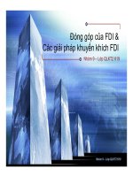 Đóng góp của FDI  Các giải pháp khuyến khích FDI