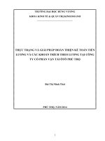 THỰC TRẠNG VÀ GIẢI PHÁP HOÀN THIỆN KẾ TOÁN TIỀN LƯƠNG VÀ CÁC KHOẢN TRÍCH THEO LƯƠNG TẠI CÔNG TY CỔ PHẦN VẬN TẢI ÔTÔ PHÚ THỌ