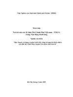 Quy hoạch, sử dụng và phát triển bền vững tài nguyên thiên nhiên của dân tộc Xinh Mun, huyện Yên châu, tỉnh Sơn la