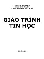 Giáo trình tin học, bộ môn thống kế y học tin học đại học y khoa Phạm Ngọc Thạch