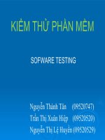 NHẬP MÔN CÔNG NGHỆ PHẦN MỀM KIỂM THỬ PHẦN MỀM