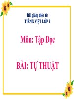 Bài giảng Tiếng Việt 2 tuần 1 bài Tập đọc - Tự thuật