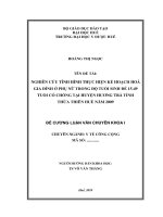 Nghiên cứu tình hình thực hiện kế hoạch hóa gia đình ở phụ nữ trong độ tuổi sinh đẻ 15-49 tuổi tại huyện Hương Trà tỉnh Thừa Thiên -Huế  năm 2009