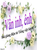 Bài giảng Tiếng Việt 1 bài 58 Vần INH ÊNH