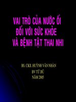 Vai trò của nước ối đối với sức khỏe và bệnh tật thai nhi, BS.CKII. Huỳnh Văn Nhàn, bệnh viện từ dũ năm 2005