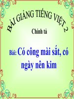 Bài giảng Tiếng Việt 2 tuần 1 bài Chính tả - Tập chép Có công mài sắt, có ngày nên kim. Phân biệt ck. Bảng chữ cái