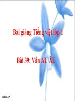 Bài giảng Tiếng Việt 1 bài 39 Vần AU ÂU