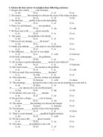 Trắc nghiệm danh từ đi với giới từ