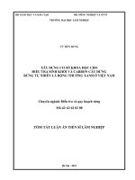tóm tắt luận án tiến sĩ  Xây dựng cơ sở khoa học cho điều tra sinh khối và các bon cây đứng rừng tự nhiên lá rộng thường xanh ở Việt Nam