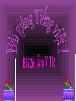 Bài giảng Tiếng Việt 1 bài 26 Âm Y TR