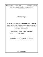 tóm tắt luận án tiến sĩ  Nghiên cứu phương pháp mạng nơ-ron hiệu chỉnh giản đồ hướng trong ra đa dùng anten mạng