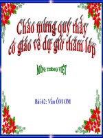 Bài giảng Tiếng Việt 1 bài 62 Vần ÔM ƠM