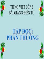 Bài giảng Tiếng Việt 2 tuần 2 bài Tập đọc - Phần thưởng