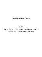 SKKN Một số giải pháp nâng cao chất lượng bộ môn thể dụng bằng các trò chơi kích thích ở THPT