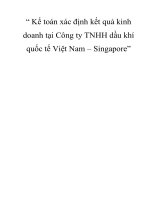 Kế toán xác định kết quả kinh doanh tại Công ty TNHH dầu khí quốc tế Việt Nam – Singapore