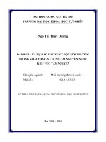 tóm tắt luận án tiến sĩ “Đánh giá và dự báo các xung đột môi trƣờng trong khai thác, sử dụng tài nguyên nƣớc khu vực Tây Nguyên