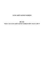 Báo cáo sáng kiến kinh nghiệm môn Toán lớp 5