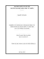 tóm tắt luận án tiến sĩ NGHIÊN CỨU ĐÁNH GIÁ CẢNH QUAN PHỤC VỤ ĐỊNH HƯỚNG SỬ DỤNG HỢP LÝ LÃNH THỔ lưu vực sông lạng giang