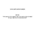 SKKN Ứng dụng CNTT trong việc xây dựng giáo án điện tử dạy trẻ ở lứa tuổi mầm non