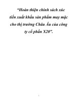 Hoàn thiện chính sách xúc tiến xuất khẩu sản phẩm may mặc cho thị trường Châu Âu của công ty cổ phần X20