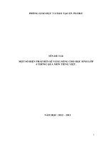 MỘT SỐ BIỆN PHÁP RÈN KĨ NĂNG SỐNG CHO HỌC SINH LỚP 4 THÔNG QUA MÔN TIẾNG VIỆT.