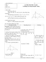Giáo án hình học 9  một sô hệ thức về cạnh