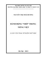 TÓM TẮT LUẬN VĂN THẠC SĨ HÀNH ĐỘNG NHỜ TRONG TIẾNG VIỆT