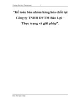 Kế toán bán nhóm hàng hóa chất tại Công ty TNHH DVTM Bảo Lợi – Thực trạng và giải pháp