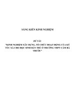 SKKN Kinh nghiệm xây dựng, tổ chức hoạt động của ký túc xá cho học sinh bán trú ở trường THPT Cầm Bá Thước